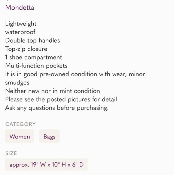 Mondetta nylon duffle bag gym or yoga - Picture 10 of 10